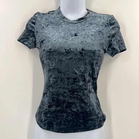 Intimately Free People Women Size XS Blue Crushed Velvet Top - Picture 1 of 11